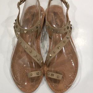 Toe Ring Studded Sandals nude - Pierre Dumas